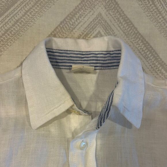 Crewcuts Boys White Linen Shirt Button Down Shirt - Size 8 - Picture 3 of 7